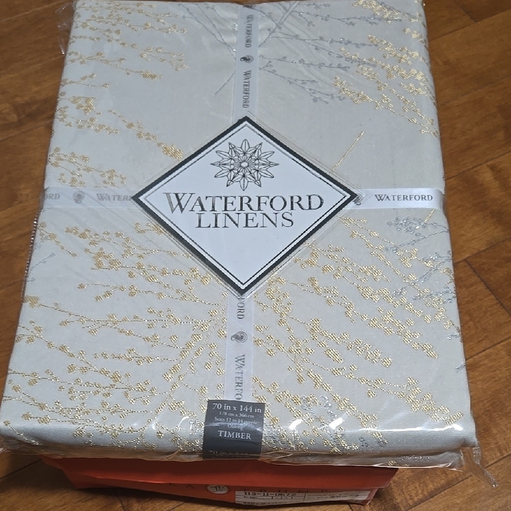 Waterford Linens Cream and Gold Tablecloth